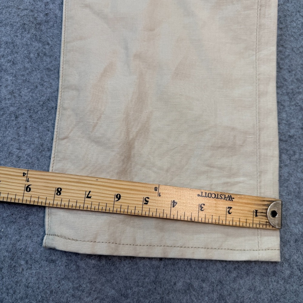 AG Adriano Goldschmied The Graduate Tailored Leg Khaki Linen Cotton Pants 36x28 - Picture 10 of 12